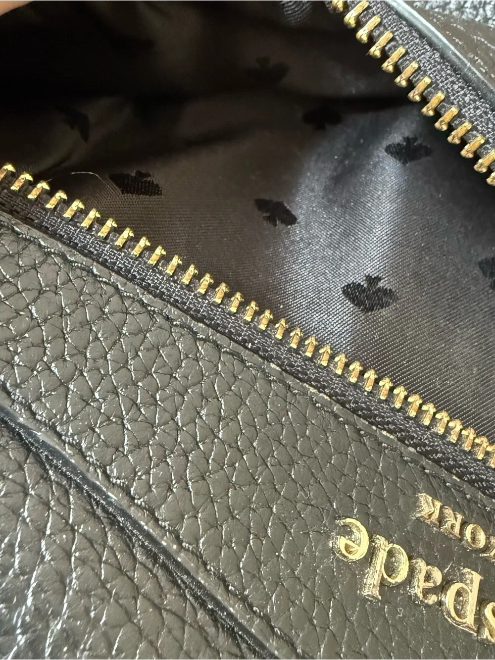 kate spade Karina Black Leather Small Backpack with Gold Hardware
